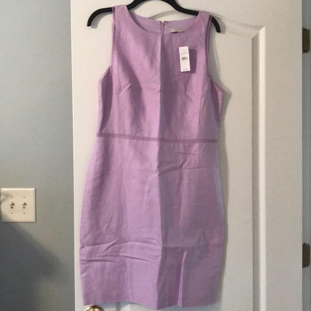 NWT, Loft lavender linen shift dress, sz8